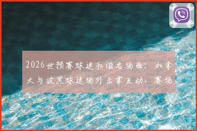 2026世预赛球迷和谐名场面：加拿大与波黑球迷场外击掌互动，赛场外的友谊瞬间全记录